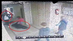 Komşu dehşeti kamerada! 6 yaşındaki kızının önünde bayıltana kadar dövdü