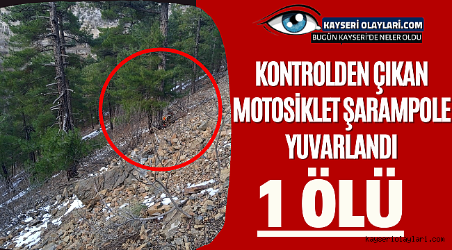 Kontrolden Çıkan Motosiklet Şarampole Yuvarlandı: 1 Ölü