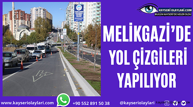 Melikgazi'de Yol Çizgileri Yapılıyor