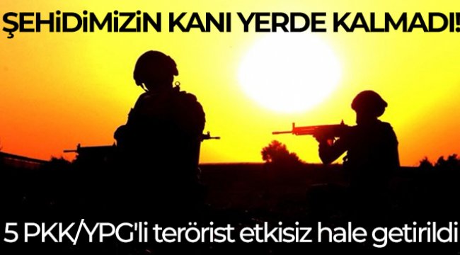 MSB: '5 PKK/YPG'li terörist etkisiz hale getirildi'