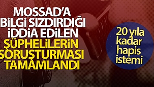 Türkiye'de MOSSAD'a bilgi sızdırdığı iddia edilen şüphelilerin soruşturması tamamlandı