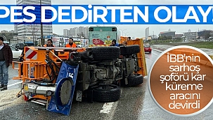 Kadıköy'de devrilen, İBB'ye bağlı kar küreme aracının sürücüsü alkollü çıktı