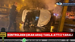 Kontrolden çıkan araç takla attı:2 yaralı