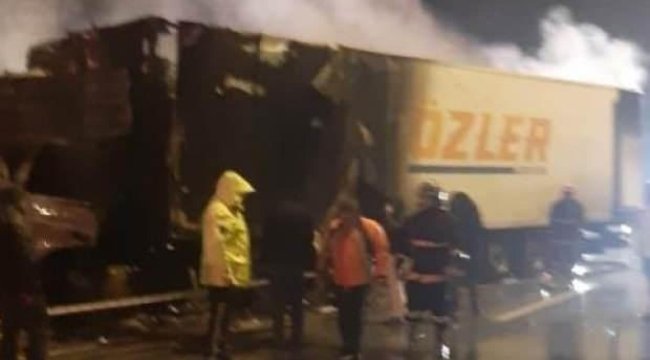 Tarsus'ta tır şoförü yanarak hayatını kaybetti