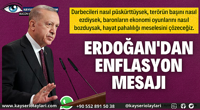 Cumhurbaşkanı Recep Tayyip Erdoğan, toplu açılış töreninde enflasyon mesajı verdi