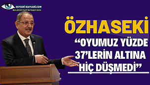Özhaseki, "Oyumuz yüzde 37'lerin altına hiç düşmedi"