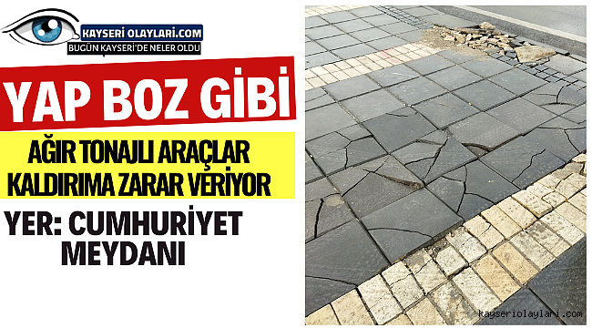 Yap Boz Gibi! Ağır Tonajlı Araçlar Kaldırıma Zarar Veriyor