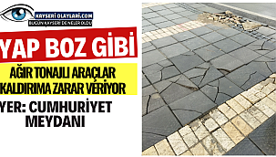 Yap Boz Gibi! Ağır Tonajlı Araçlar Kaldırıma Zarar Veriyor