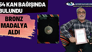 54 defa kan bağışında bulundu, bronz madalya aldı 