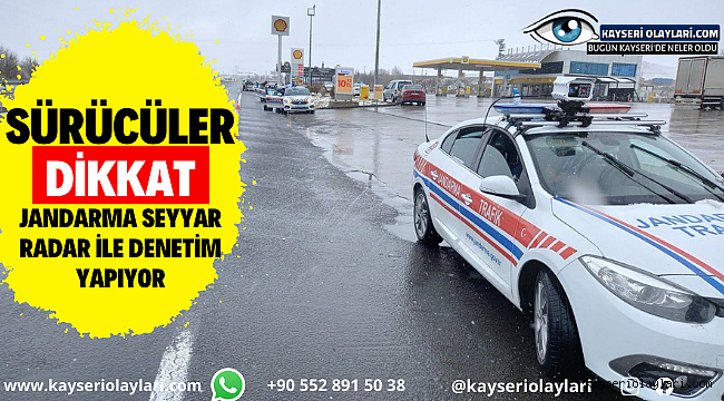 Jandarma Seyyar Radar İle Denetim Yapıyor