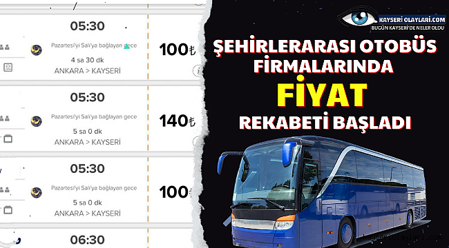 Şehirlerarası Otobüs Firmalarında Fiyat Rekabeti Başladı