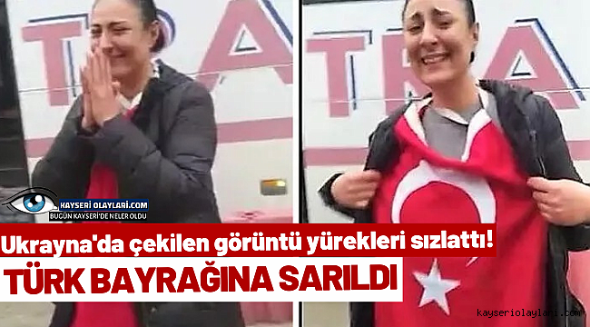  Türk bayrağına sarıldı...Ukrayna'da çekilen görüntü yürekleri sızlattı!