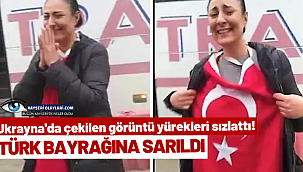  Türk bayrağına sarıldı...Ukrayna'da çekilen görüntü yürekleri sızlattı!