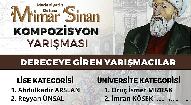 'Medeniyetin Dehası Mimarsinan' Kompozisyon Yarışması'nda dereceye girenler belli oldu