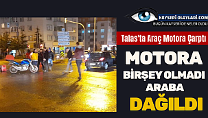 Motosiklet Sürücüsüne Çarptı