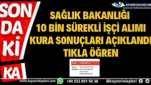 Kayseri ve Diğer İllerin Sürekli İşçi Alımı Kura Sonucu Açıklandı!