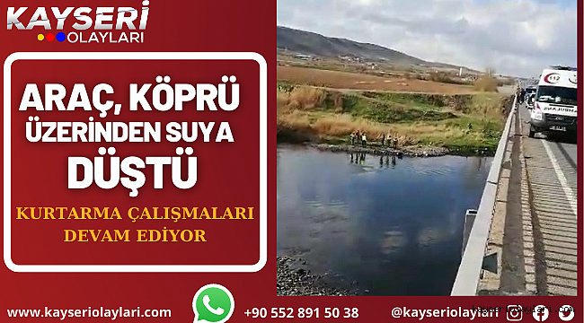 SON DAKİKA… Araç, köprü üzerinden suya düştü