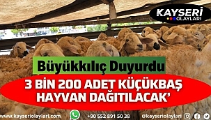 '3 bin 200 adet küçükbaş hayvan dağıtımı gerçekleşecek'