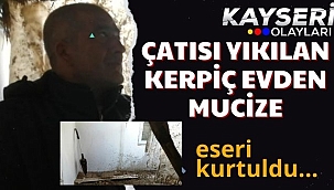 Çatısı yıkılan kerpiç evden mucize eseri kurtuldu 