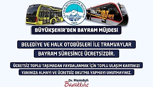 Kayseri'de Ramazan Bayramı'nda toplu ulaşım ücretsiz olacak