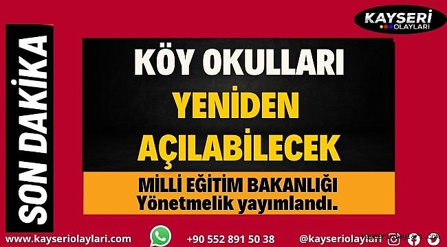 Köy Okulları Yeniden açılabilecek