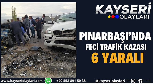 Pınarbaşı'nda trafik kazası: 6 yaralı
