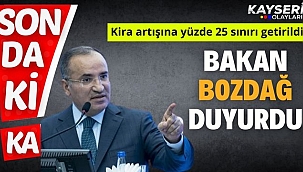 Bakan Bozdağ Duyurdu! Kira artışına yüzde 25 sınırı getirildi