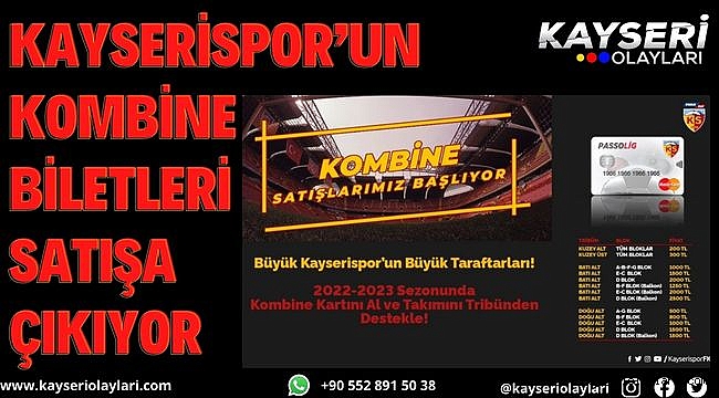 Kayserispor'un kombine biletleri satışa çıkıyor