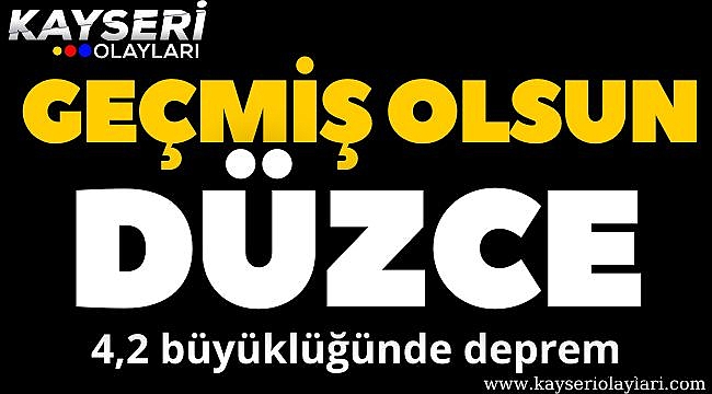 Düzce'de 4,2 büyüklüğünde bir deprem meydana geldi.