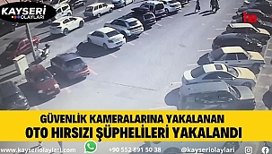 Güvenlik kameralarına yakalanan oto hırsızı şüphelileri yakalandı