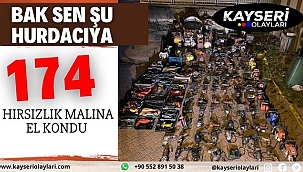 Hurdacı denetiminde hırsızlık malı 174 malzemeye el konuldu