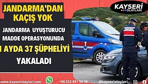 Jandarma ekipleri uyuşturucu madde operasyonunda 1 ayda 37 şüpheliyi yakaladı