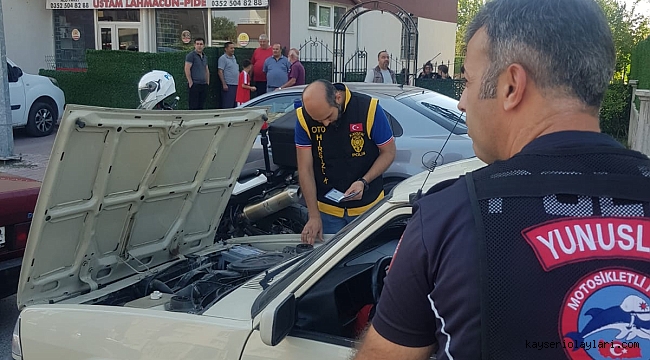 Kayseri'de motosiklet ve Tofaş marka araç denetimi gerçekleştirildi