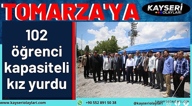 Tomarza'da, 102 öğrenci kapasiteli kız yurdunun temeli atıldı