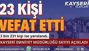 Kayseri Emniyet Müdürlüğü Sayıyı Açıkladı! 23 Kişi Vefat Ederken 3231 Yaralı