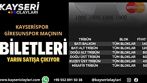 Kayserispor – Giresunspor maçının biletleri yarın satışa çıkacak! İşte Fiyat Listesi