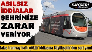 'Talas tramvay hattı çöktü' iddiasına Büyükşehir'den sert yanıt