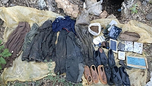 Tunceli'de terör örgütüne ait yaşam malzemesi ele geçirildi