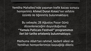 'Yamula Patlıcanı Festivali' ertelendi