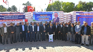 BAŞKAN BÜYÜKKILIÇ, ÇİFTÇİYE 1500 TON DAHA TOHUM DAĞITTI