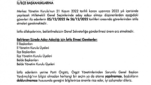 MİLLETVEKİLİ ADAYI OLACAKLARDAN İSTİFA ETMELERİ İSTENDİ