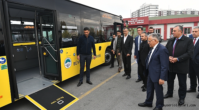YENİ OTOBÜSLERİN İLK TESTİNİ BAŞKAN BÜYÜKKILIÇ YAPTI