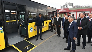 YENİ OTOBÜSLERİN İLK TESTİNİ BAŞKAN BÜYÜKKILIÇ YAPTI