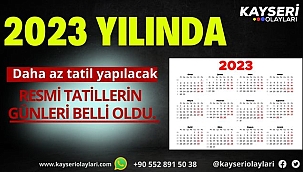 2023 yılında gerçekleşecek olan resmi tatillerin günleri belli oldu.