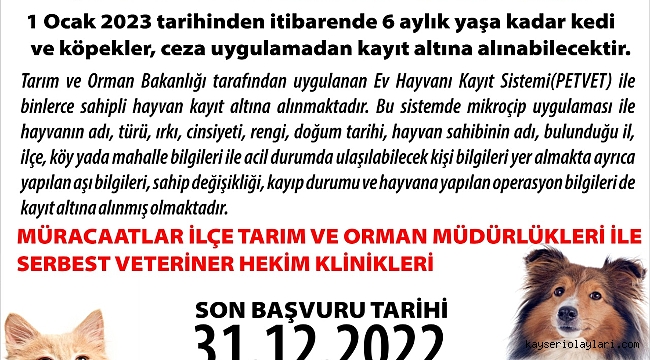 5 BİN 512 EVCİL HAYVANA ÇİP TAKILDI