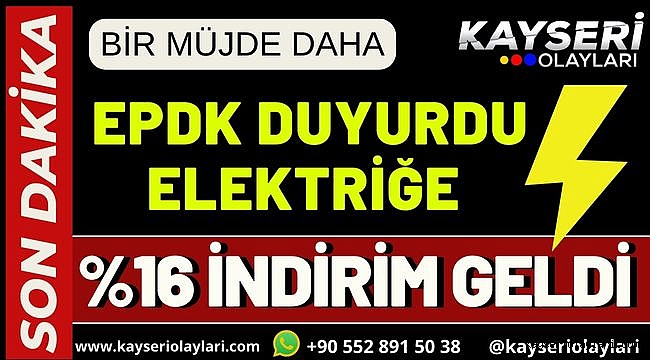 Elektriğe yüzde 16 indirim Geldi