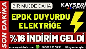 Elektriğe yüzde 16 indirim Geldi