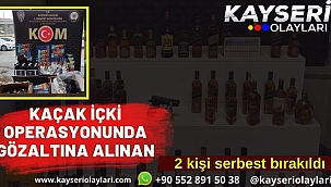 Kaçak içki operasyonunda gözaltına alınan 2 kişi serbest bırakıldı
