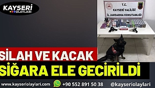  Kaçak sigara operasyonunda tabanca ele geçirildi