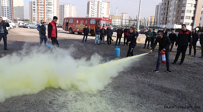 KASKİ'DE YANGIN TATBİKATI